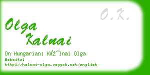 olga kalnai business card